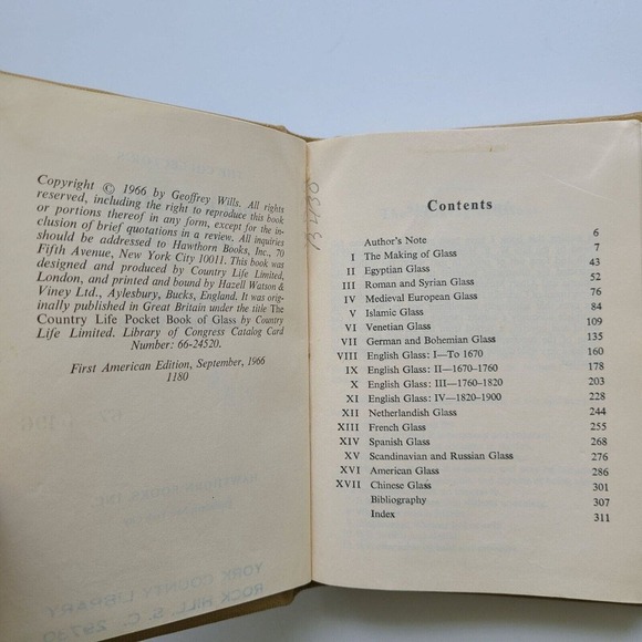 5/$12 Vintage Book Collector's Pocket Book of Glass Ex-library 1966 1st Amer Ed - Picture 12 of 12